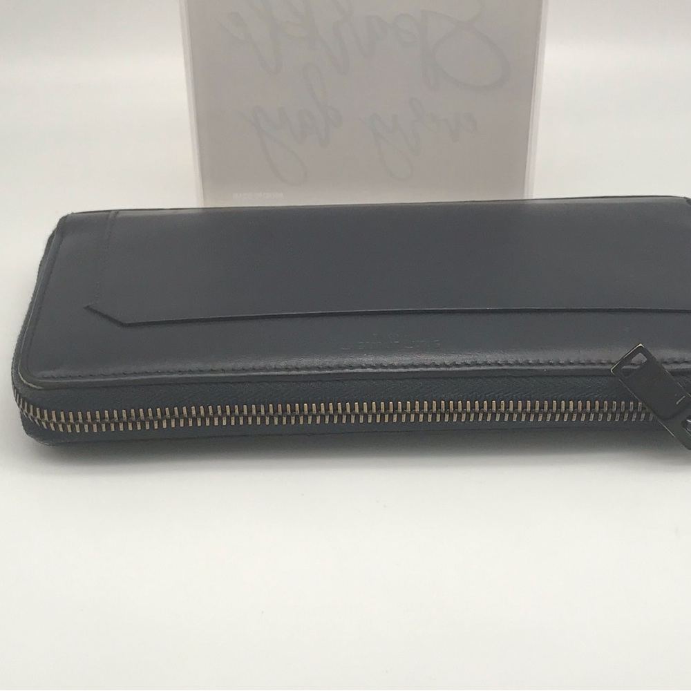 YSL   SAINT LAURENT BLACK Lshaped ROUND LONG LEATHER ZIP WALLET   EUC - Picture 13 of 14
